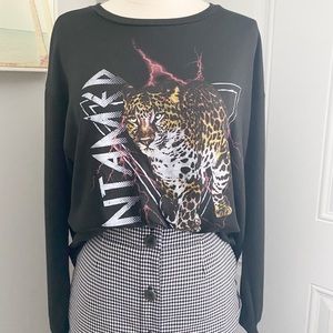 Circle X Graphic Long Sleeve Crop Top M